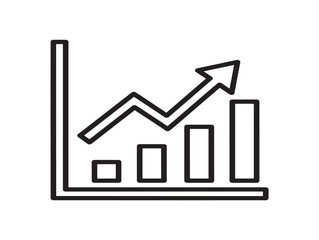 Growing bar chart with upward trend