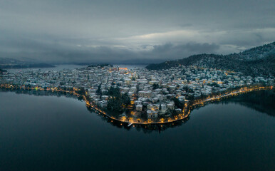 lake, water, Kastoria, Greece, sky, landscape, reflection, clouds, nature, summer, mountain, travel