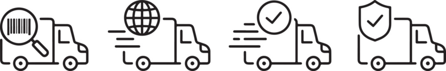 Delivery Truck Logistics Shipping Tracking Icon