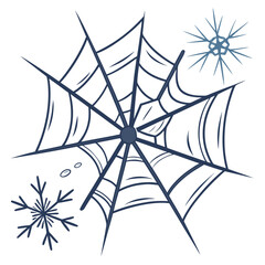 Fototapeta premium Spider web with dew drops