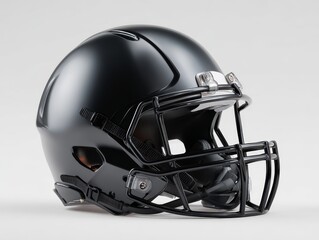 Fototapeta premium Black football helmet with clear visor and face guard