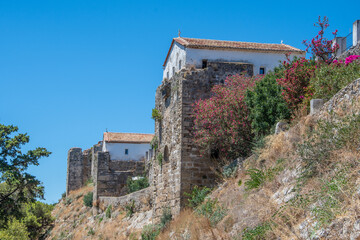The Massive Stone Bastions and Fortified Venetian Walls of Koroni Castle Overlooking the Rocky Cliffs, Messinia, Greece