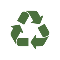 Obraz premium Recycle symbol with three green arrows for waste management and sustainability icon.