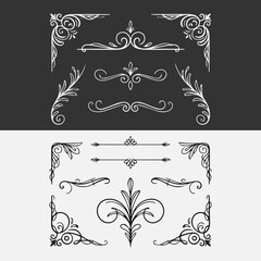 Ornaments Elements Icon New Design Black And White