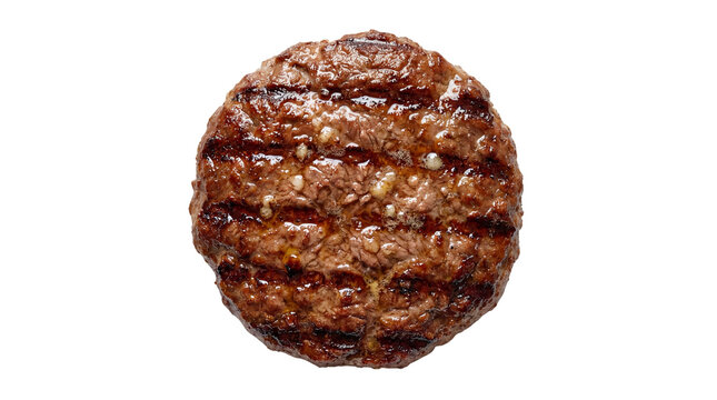 Grilled Beef Burger Patty Product Shot isolated PNG with Transparent Background