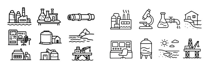 Obraz premium Desalination Icons Grid