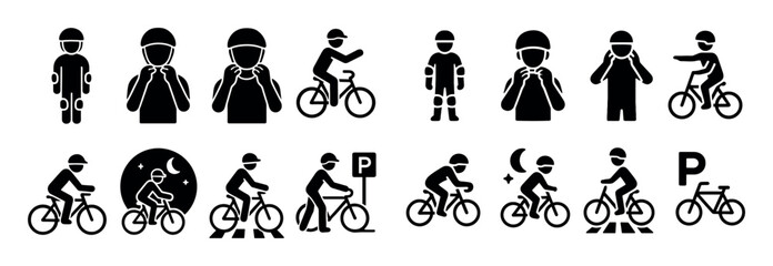 Cyclist Safety Icon Set