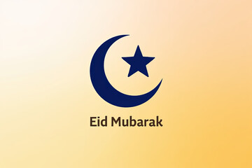Eid Mubarak celebration with crescent moon and star symbol