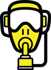 Obraz premium Flat design gas mask icon