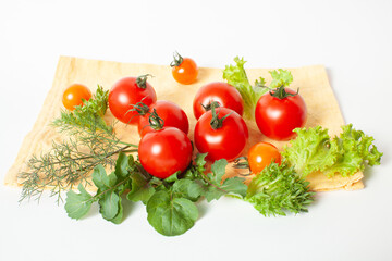 ミニトマトと緑の野菜