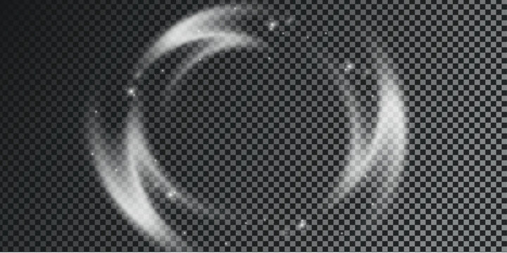 Transparent  circular Wind Air Flow Graphic Element