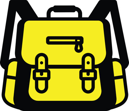 Vintage yellow backpack with black straps