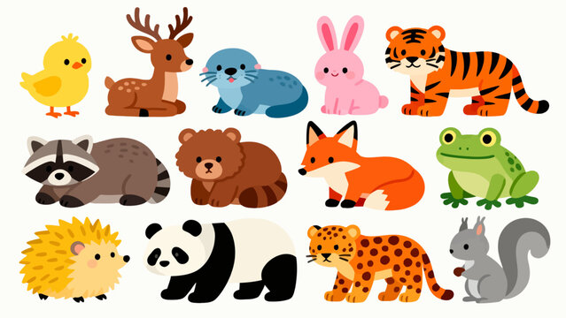 Cute cartoon animals collection