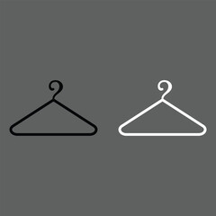 Clothes Hanger Outline and Closet Organization Icon Set