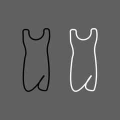 Obraz premium Sleeveless Bodysuit and Tank Top Outline Icons