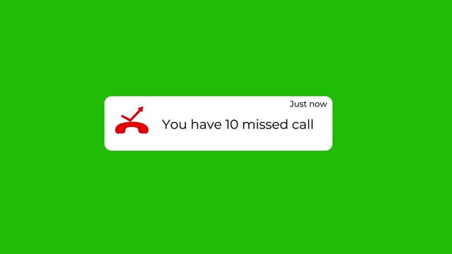 missed call info notification clean app ui animation.