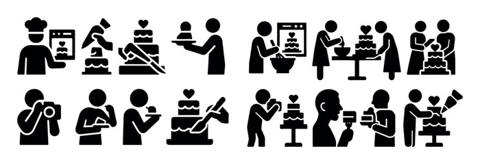 Obraz premium Wedding Cake Icons