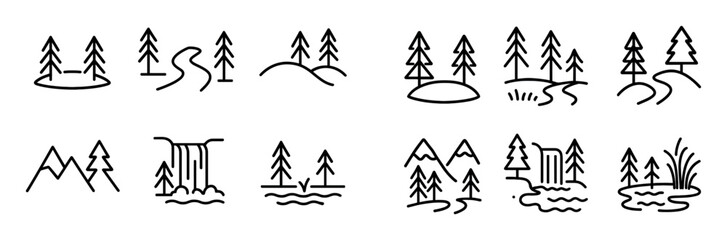 Obraz premium Forest Icon Collection