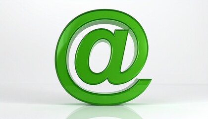 A large 3D green "@" symbol on white background&mdash;evoking digital clarity, symbolic rhythm, and modern connectivity in a clean, tech-forward composition.