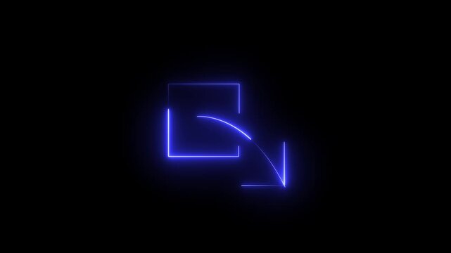neon sharing icon animation on black background . share arrow icon  . Glowing Social Media Share icon . 4k motion video animation .
