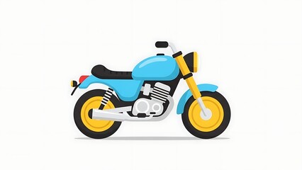 Obraz premium Vintage style blue motorcycle illustration.