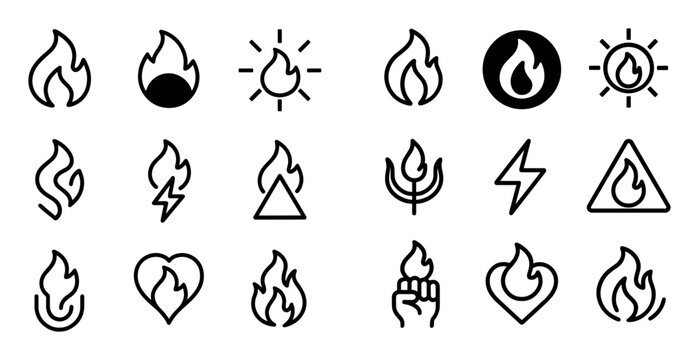 Minimalist Fire Icons