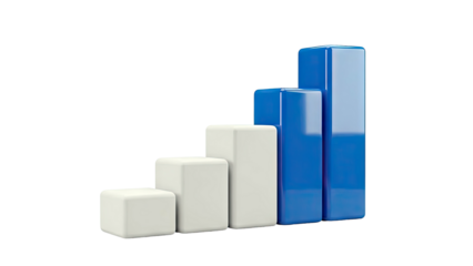 3D Bar Chart Representing Growth