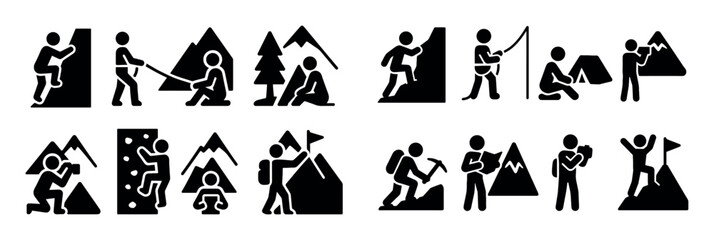 Mountain Climbing Icons
