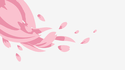 Pink Cherry Blossom Petals Floating and Swirling