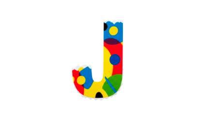 Letter J Magazine Cutout Alphabet – Real Paper Typography for Stop Motion and Editorial Design | High Definition | PNG image with transparent background