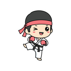 Fototapeta premium Cute Cartoon Ninja Vector Illustration