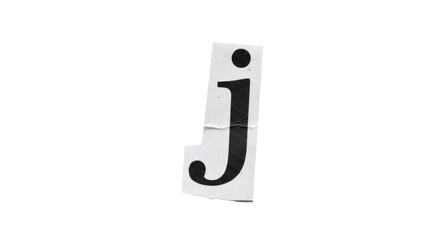 Letter J Magazine Cutout Alphabet &ndash; Real Paper Typography for Stop Motion and Editorial Design | High Definition | PNG image with transparent background