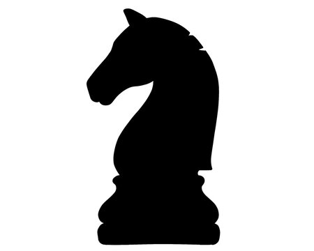 silhouette of a knight chess piece, vector illustration

