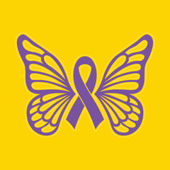 Cancer Day Awareness Design, Pink Ribbon Symbol, Bold Typography on Dark Background