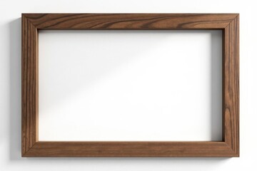 Obraz premium Rustic brown wooden frame, clean white background , wooden border, gallery