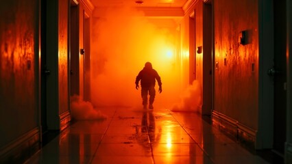 Screen of escape scene in the fire corridor