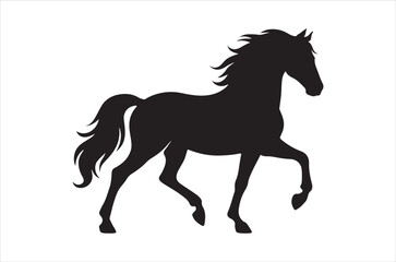 Obraz premium Silhouette of a majestic horse in a dynamic running pose