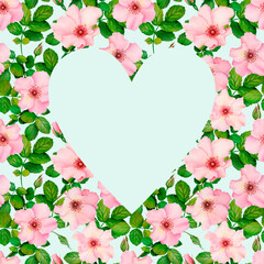 Romantic Valentine Wreath with Pink Flowers