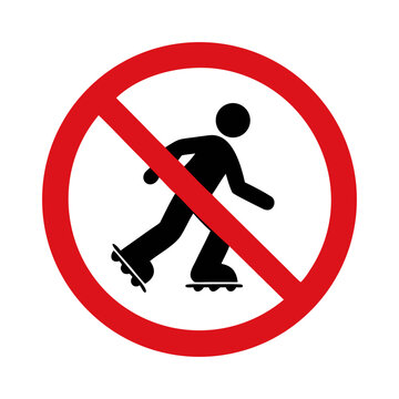 No rollerblading sign vector graphic scalable eps icon for universal use