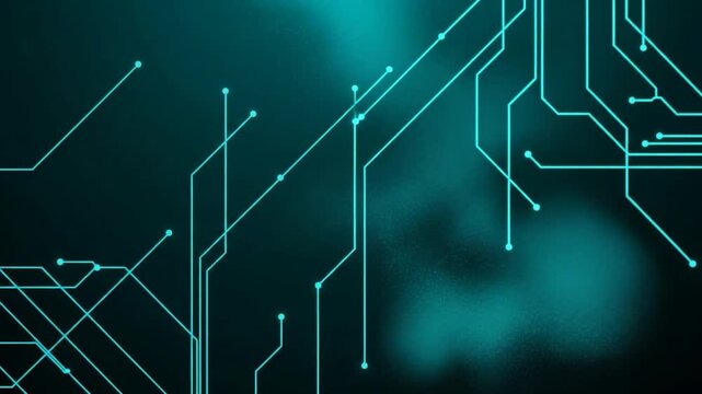 Circuit Board Abstraction: A captivating close-up of a high-tech circuit board design, radiating energy. The intricate pattern of lines and points symbolizes the modern digital age.