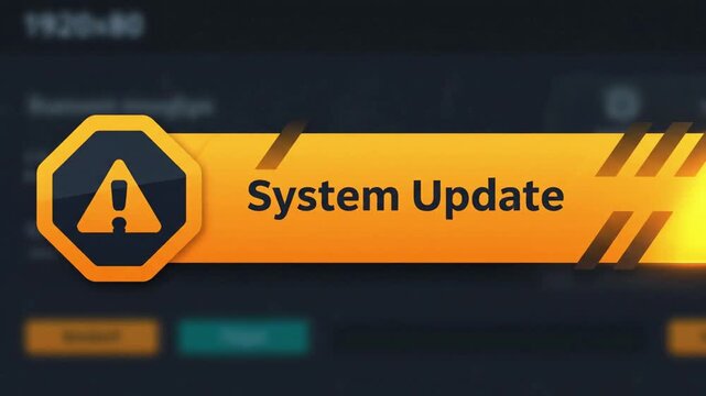 Digital interface alert warning notification system update progress bar loading animation