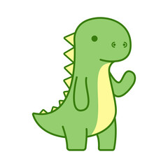 Fototapeta premium Cute Green T-Rex Dinosaur Cartoon Illustration Vector