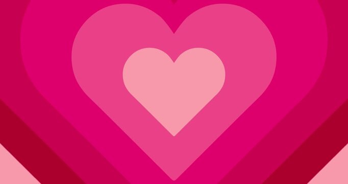 Valentine's Day card with hearts and English text "I Love You" with sans serif light typography. On moving hypnotic Hearts background. Seamless Psychedelic hearts for Valentines day concept. 