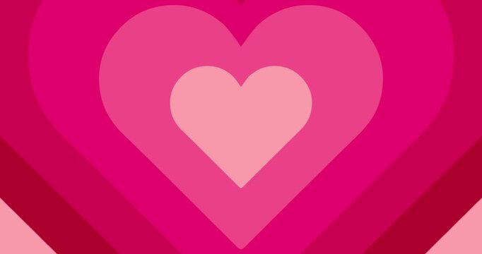 Valentine's Day card with hearts and Spanish text "Te Amo" with sans serif light typography. On moving hypnotic Hearts background. Seamless Psychedelic hearts for Valentines day concept. 