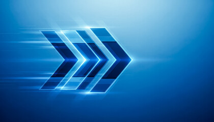Digital futuristic arrows pointing forward