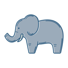 Obraz premium Cute Blue Elephant Cartoon Illustration Vector