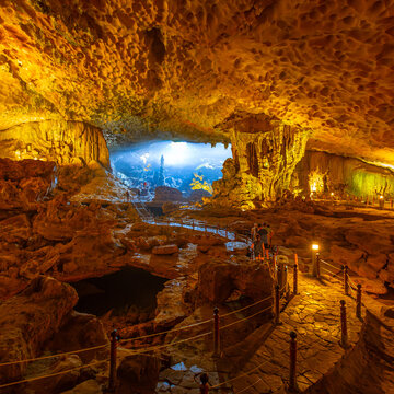 Sung Sot, Surprise Cave, Ha Long Bay, Vietnam. Largest cave on Bo Hon Island.