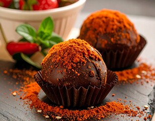 Spicy Dark Chocolate Truffle with Chili Infusion