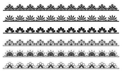 border decoration set vector illustration isolated on white background.
