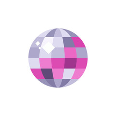 Obraz premium Disco ball for party lighting, colorful vector flat style illustration
